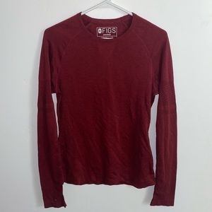 Figs Salta Performance Underscrub Top Burgundy